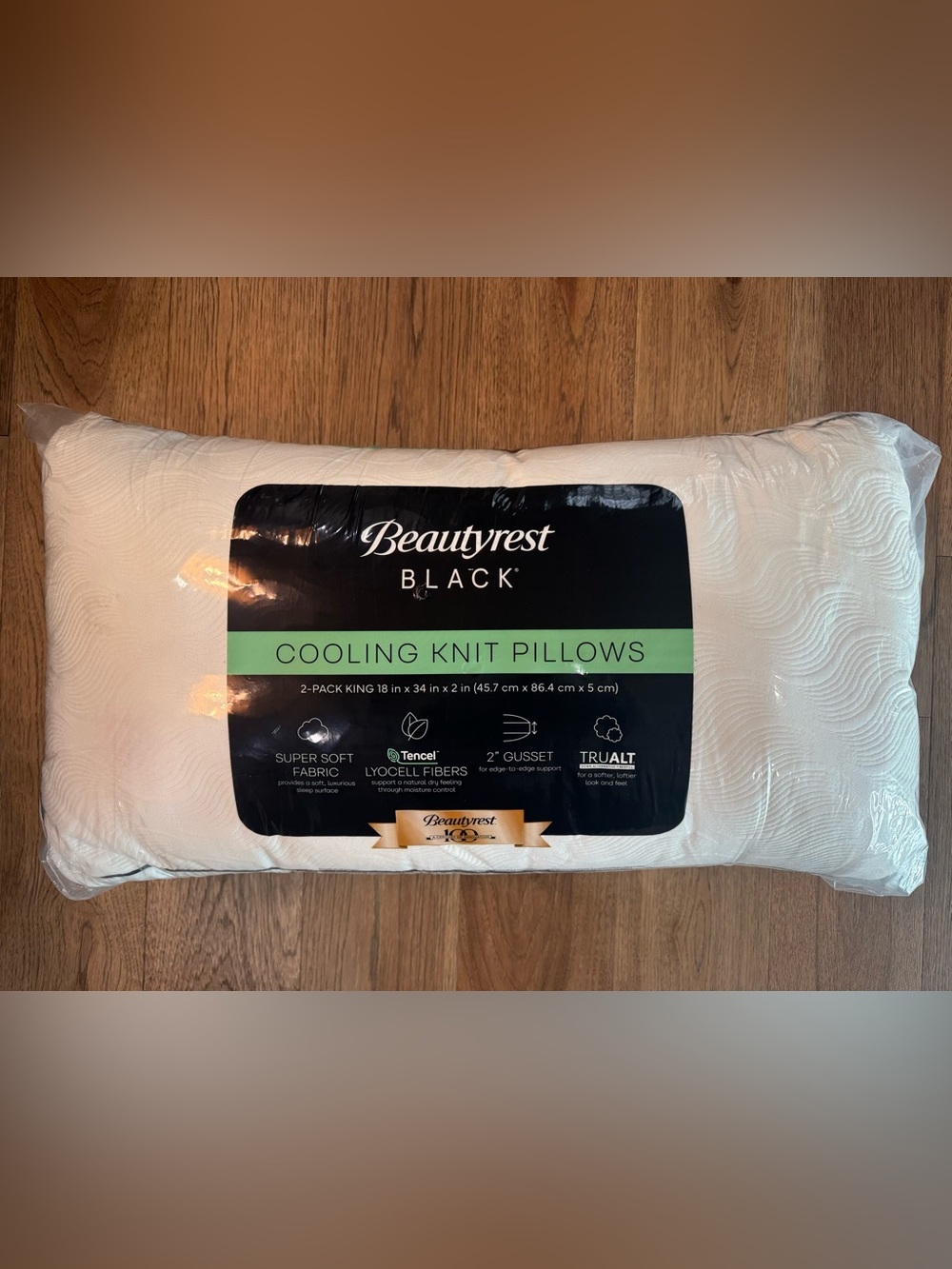 BEAUTYREST BLACK 2pk Luxurious Down Alternative Pillows‎